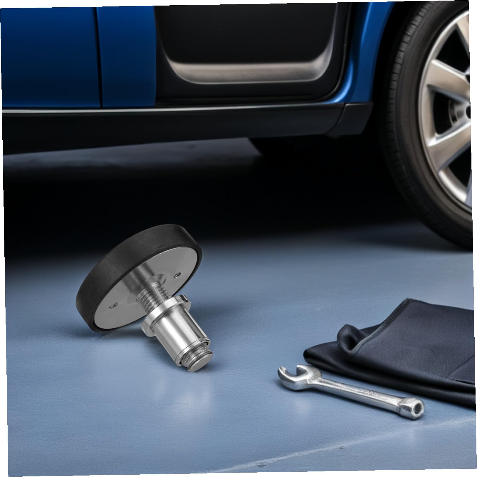 STOBAZA Coussins Rehausseurs en Caoutchouc pour Pieds de Levage de Voiture, Structure Stable en Métal, Résistance à l'usure, pour Entretien Automobile Professionnel