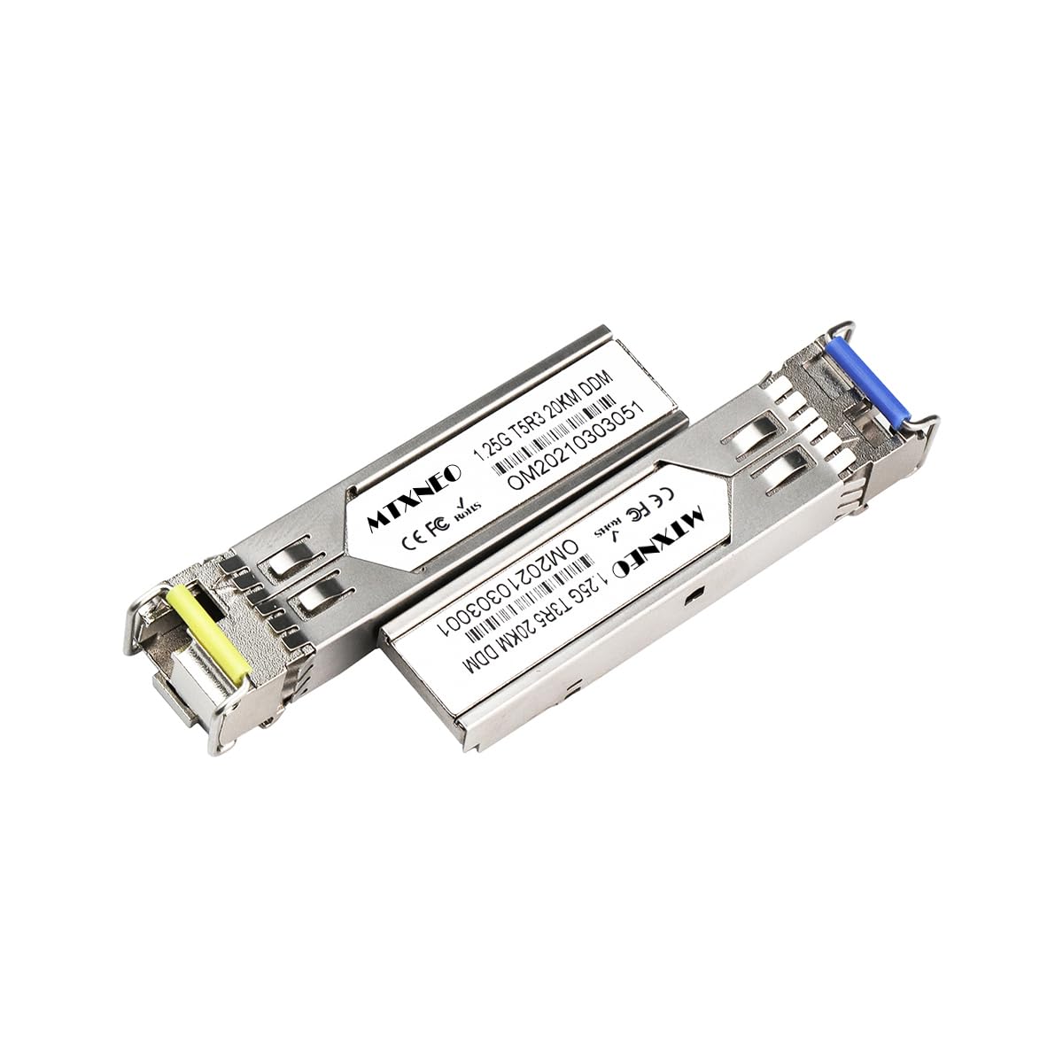 Une paire d'émetteurs-récepteurs SFP Bidi 1,25 G 1000Base-BIDI monomode Simplex LC Module SMF 1310 nm/15500 nm DDM jusqu'à 20 km pour Cisco GLC-BX-D, Ubiquiti UniFi UF-SM-1G-S, Mikrotik et plus (1)