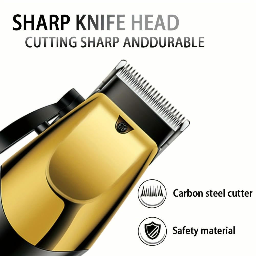 Cortapelos inalámbrico SYJYM - Kit Profesional de afeitadora eléctrica para Barba para Hombres, Recargable por USB, Cuatro peines guía