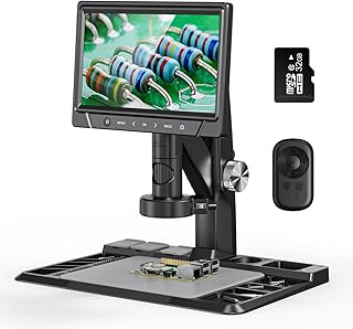 10" Digital Microscope - Soldering Microscope for Electronics Repair, USB Coin Microscope, Coin Magnifier with Light & IPS Screen, Microscope Repair Station for Adults, Windows Compatible