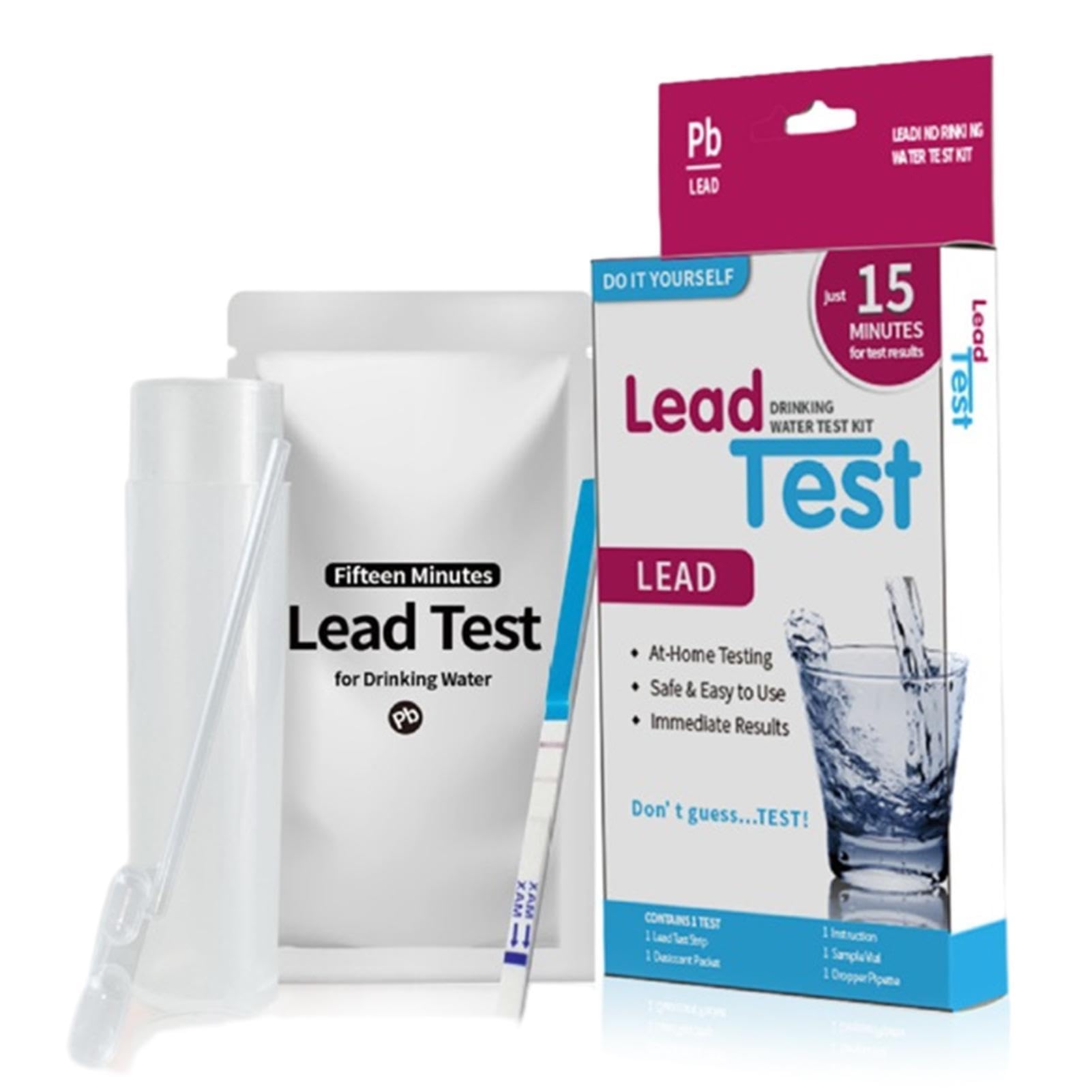 Water Test Kit - Lead in Drinking Water Test Kit | Lead Water Test Kit with Lead Strip | Dropper Pipette | Home Testing for Lead in City Water or Well Water, Detection to 15PPB