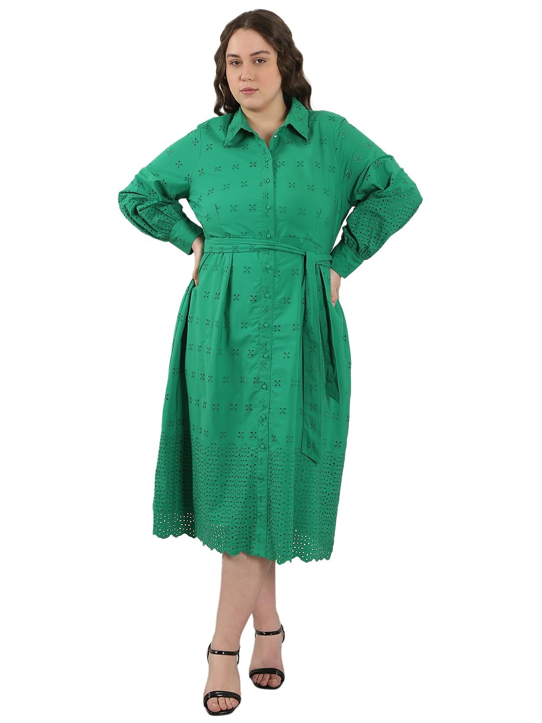 Midi Fit and Flare Dress for Women-image-47