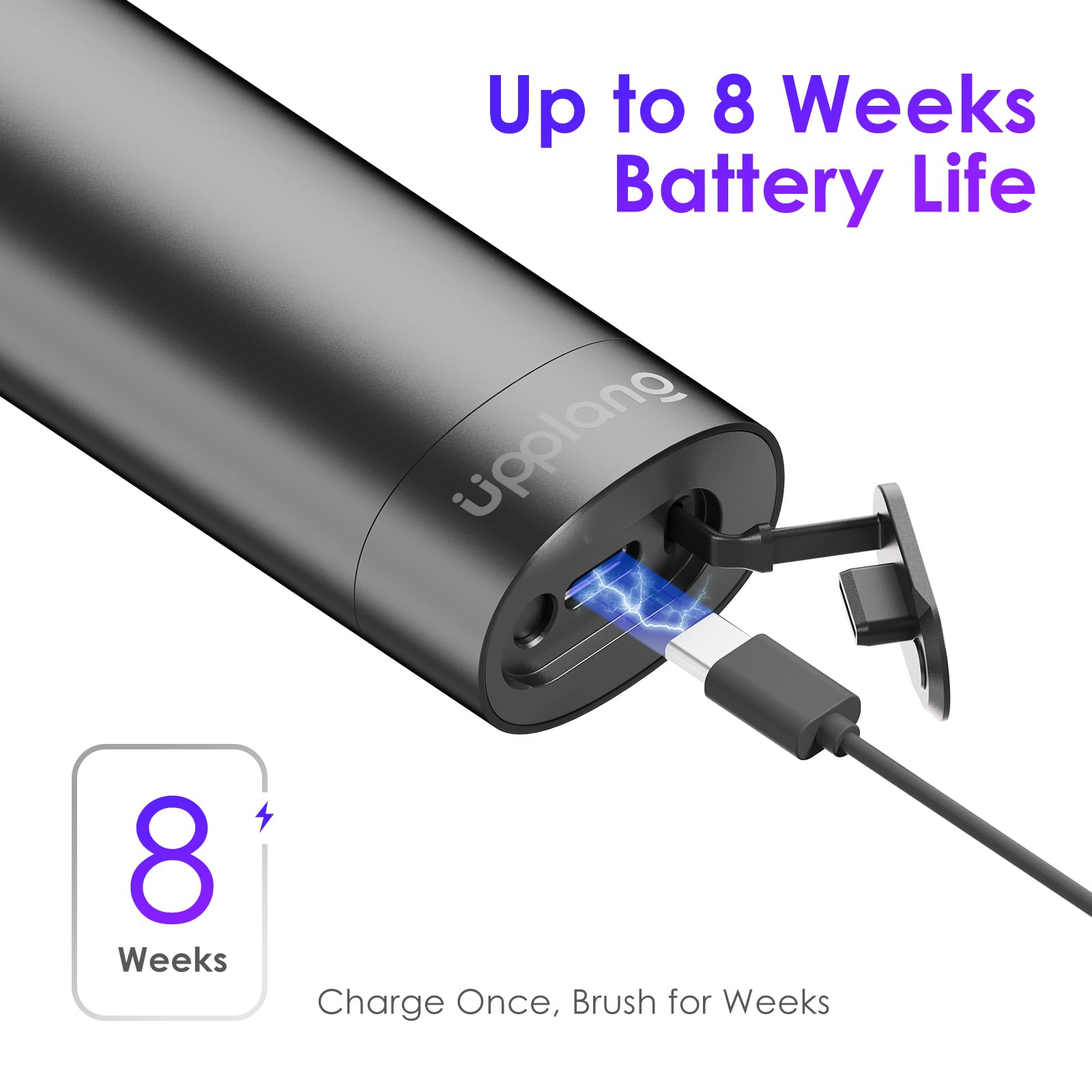Elektrische Zahnbürste, Tragbare Reise Schallzahnbürste mit Schutzhülle USB-C Wiederaufladbar, Neutrale Komfortborsten, Wasserdicht, Smart Timer, Kompakt für den täglichen Gebrauch