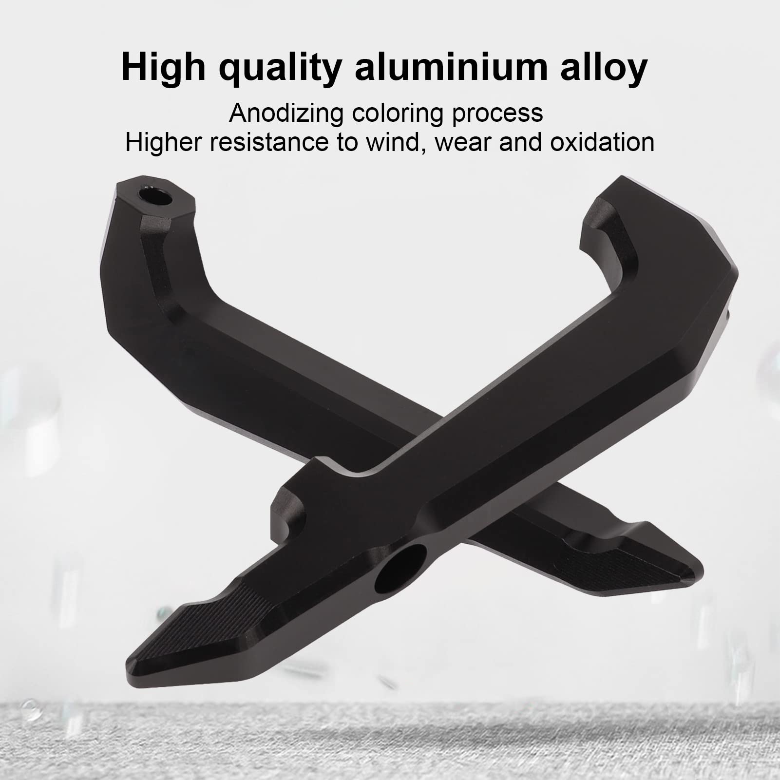 Asas de Agarre para Pasajero, Aleación de Aluminio, 2 Piezas, Barra de Agarre para Asiento Trasero de Motocicleta a Prueba de Viento para Modificación de Motocicleta (negro)