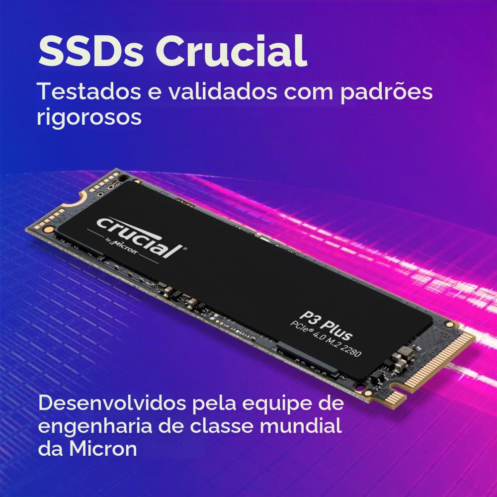 内蔵型SSD Crucial P3 Plus 1TB SSD Crucial P3 Plus 1TB NVMe M.2 2280 (Leitura até 5000MB/s e