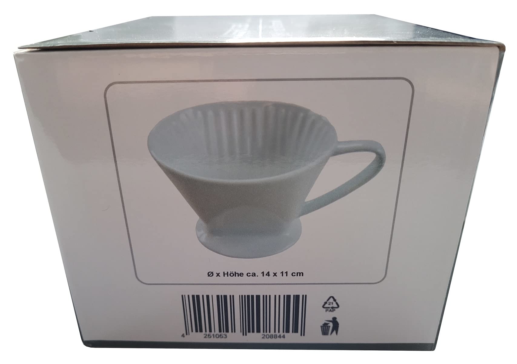Porzellan Kaffee Filter 1x4 1 Loch Kaffeeefilter Permanent, Weiß