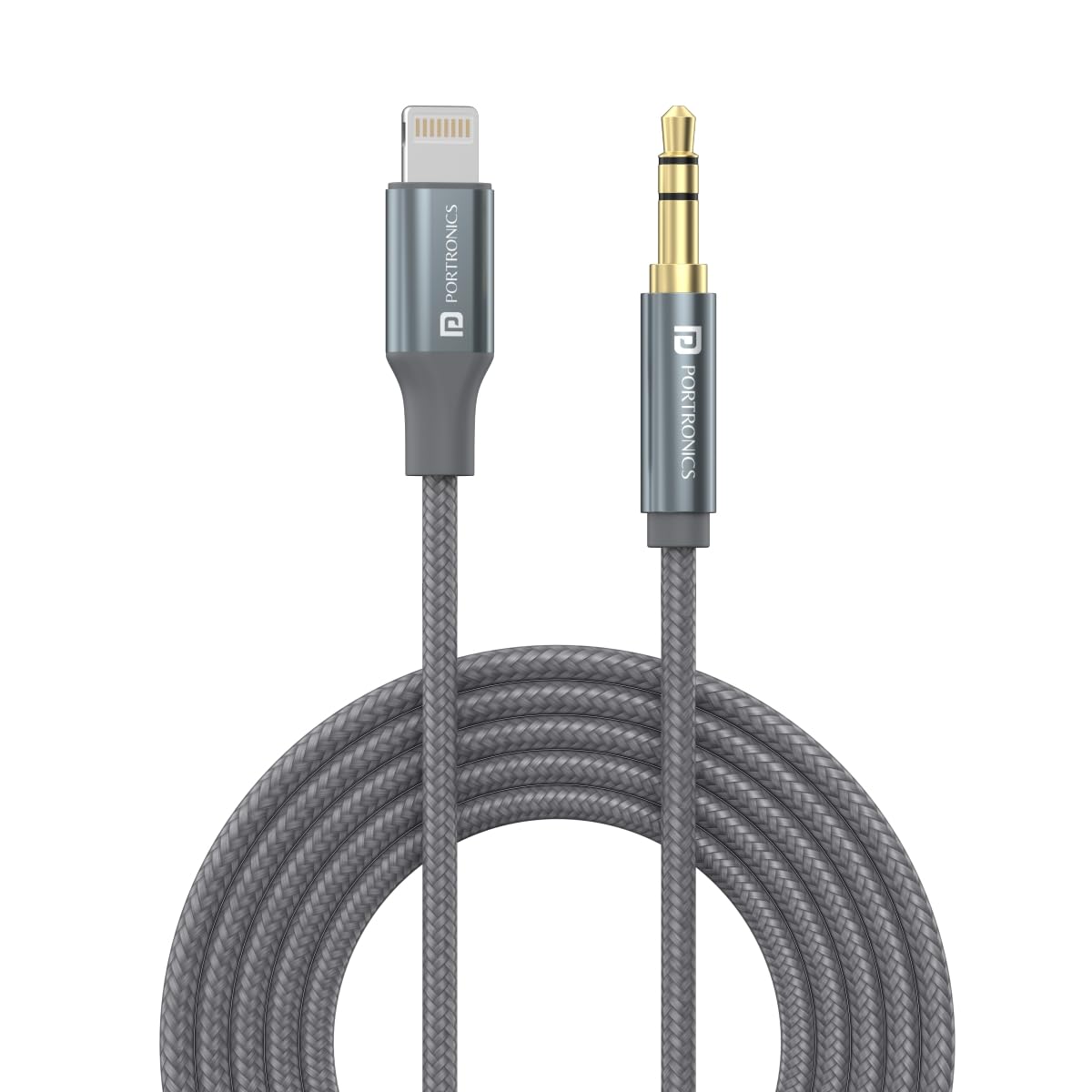 Portronics ikonnect L+ 8Pin to 3.5mm Aux Cable with 1M Length, Nylon Braided, Metal Heads, Gold Plated Connector Compatible with Cars, Mobiles, Headphones & Home Theatres(Black) (B0C9CLPTZB) Amazon Price History, Amazon Price Tracker