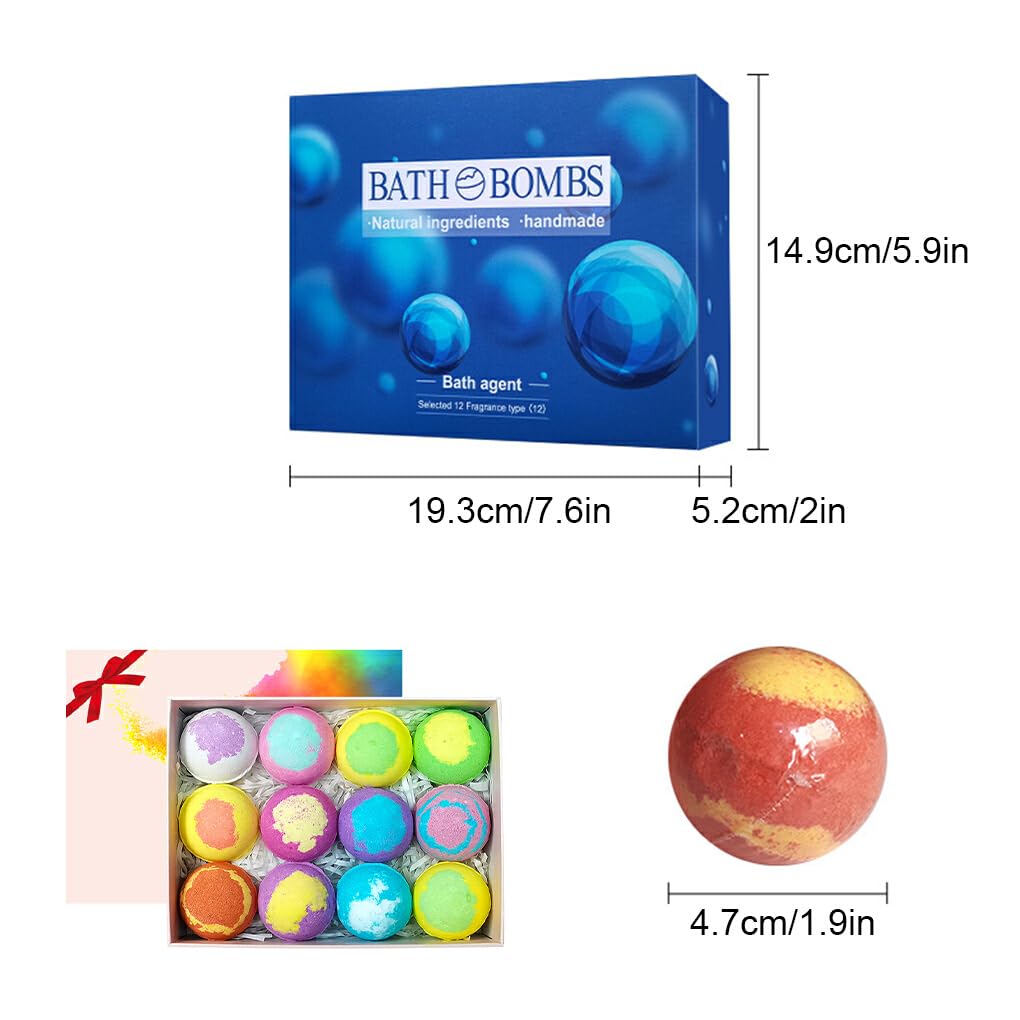 12 Pezzi Essenziali per la Spa, Bombe da Bagno per Ragazze, Bombe da Bagno Delicate e rilassanti, per Regali da Donna, Kit per la creazione di Bombe da Bagno Naturali, Blu