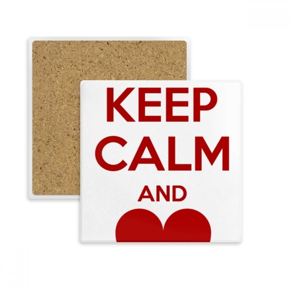 Coaster carré absorbant Citation Calme Gardez Rouge pour tasse et verre multicolore