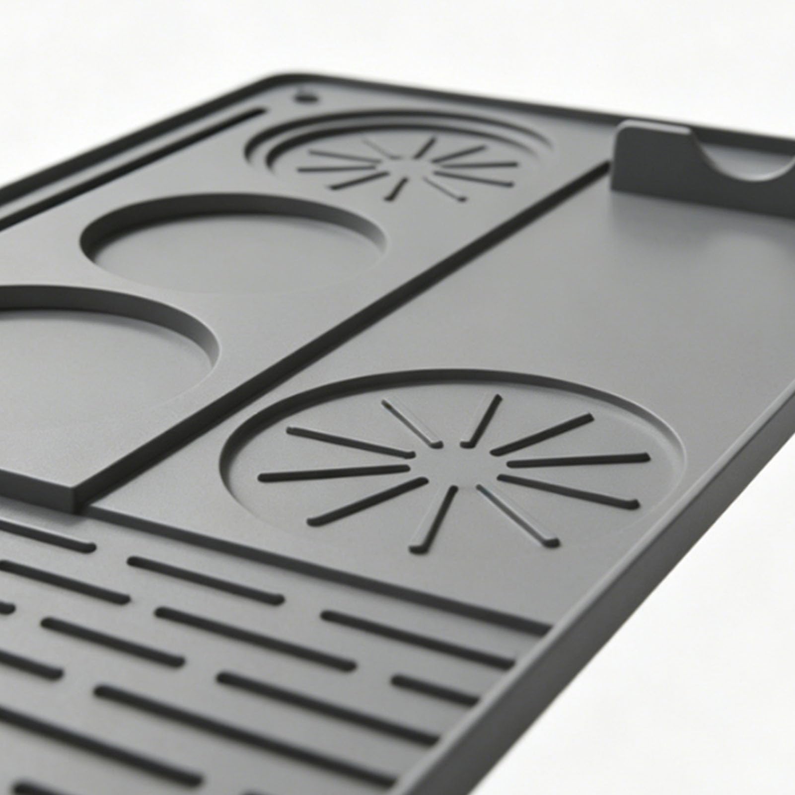 Ejoyous Set Tappetini da caffè in Silicone 2 in 1, Tappetino da Bar Grande con Tappetino Staccabile 22,83 X 15,35 Pollici, Protezione per Bancone Antiscivolo e Resistente Al Calore per Baristi