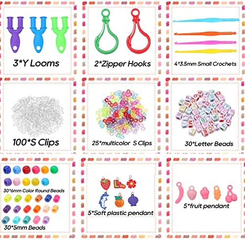 2700+ Loom Bands Kit,32 Colors Premium Loom Rubber Bands Bracelets Making Kit with 230+Accessories, DIY Craft Rubber Bands Refill Set Loom Bands Starter Kit for Kids Girls Boys Birthday Gift