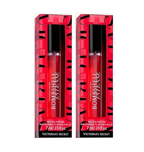 Victoria's Secret Bombshell Intense Eau De Parfum Rollerball 0.23 onzas – Paquete de 2 (Bombshell Intense, 2 unidades)