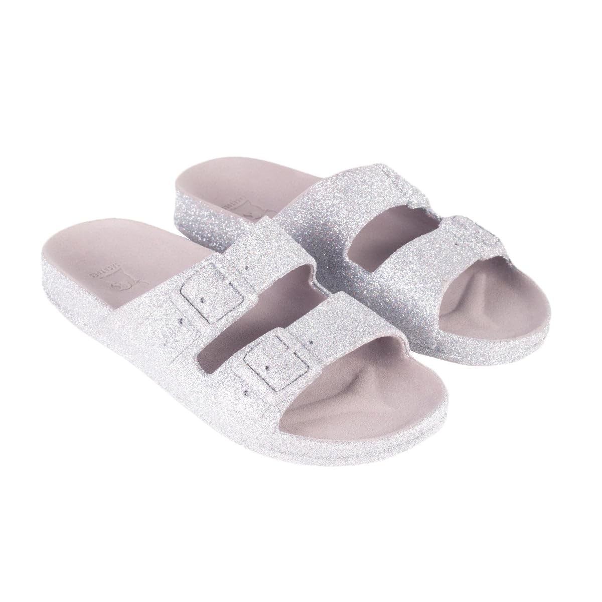 CACATOES Sandales plates Enfant TRANCOSO - Claquettes confortables et antidérapantes - Argent - 29/30