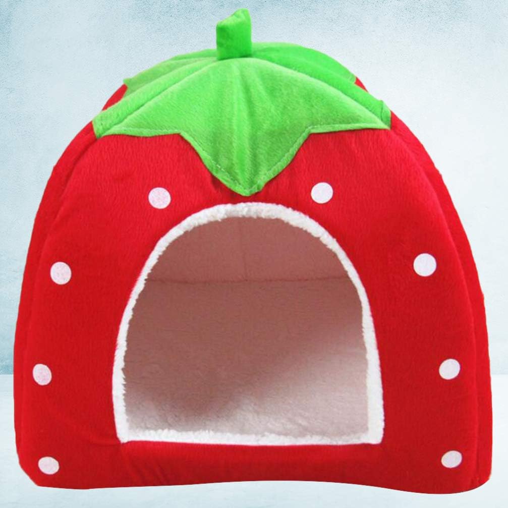 Indoor Pet House- Pet Supplies Pet Tent- Small Dog House- Strawberry Durable Pet Sleeping BedPerfect for Cats& Small Dogs