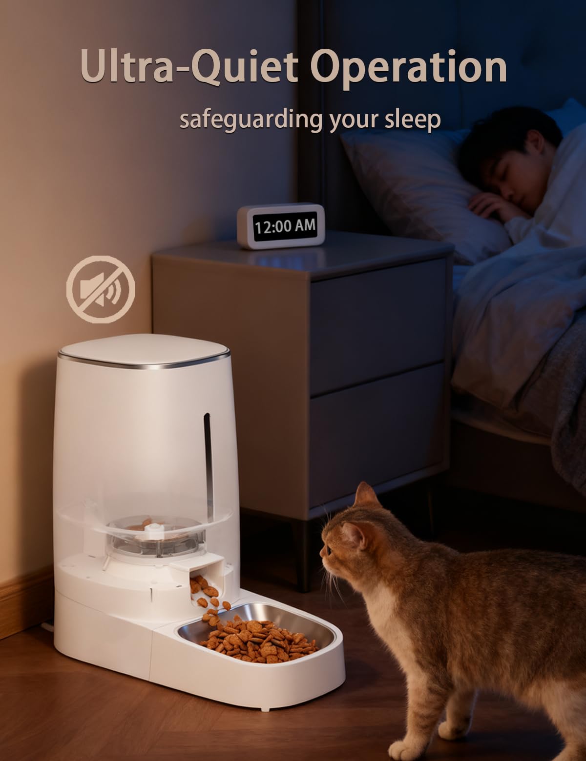 Timed Automatic Cat Feeder: 4L Programmable Cat Food Dispenser with Visual LCD Display, Automatic Dog Feeder with Airtight Storage,304 Stainless Steel Bowl,Dual Power Supply,Detachable for Cleaning - image 4