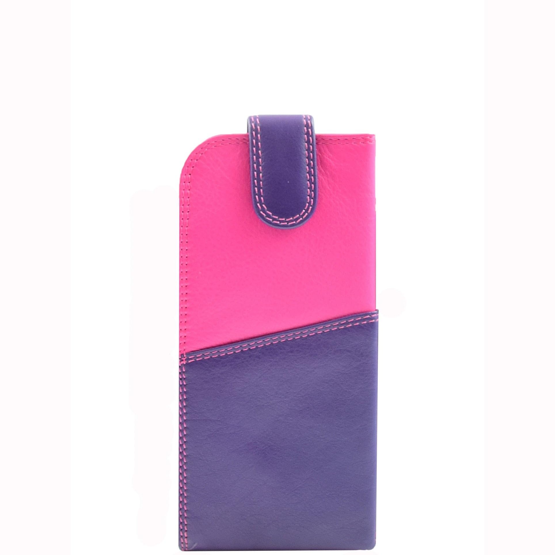 DR658 Stylowe etui na okulary z prawdziwej skóry Berry Multi, Berry Multi, S