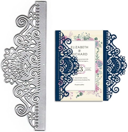 Troqueles de corte de marco de flores de metal para hacer tarjetas, marco de borde rectangular, plantillas de estampado de flores, molde de