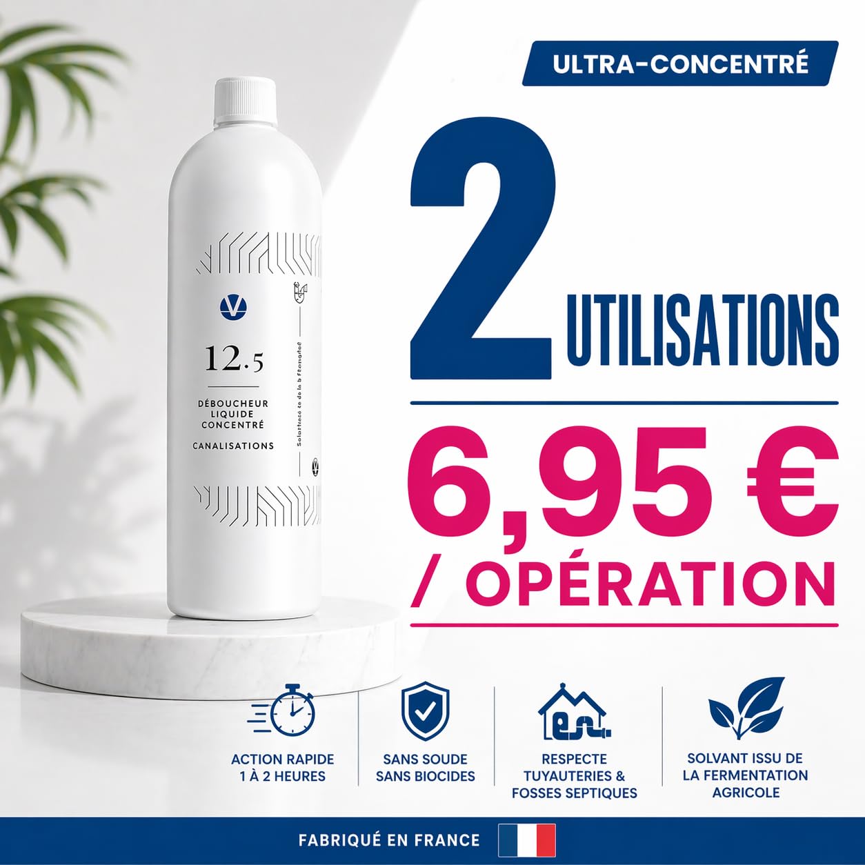 N°12.5 Déboucheur Concentré – Cheveux Graisses 2 Interventions Pro