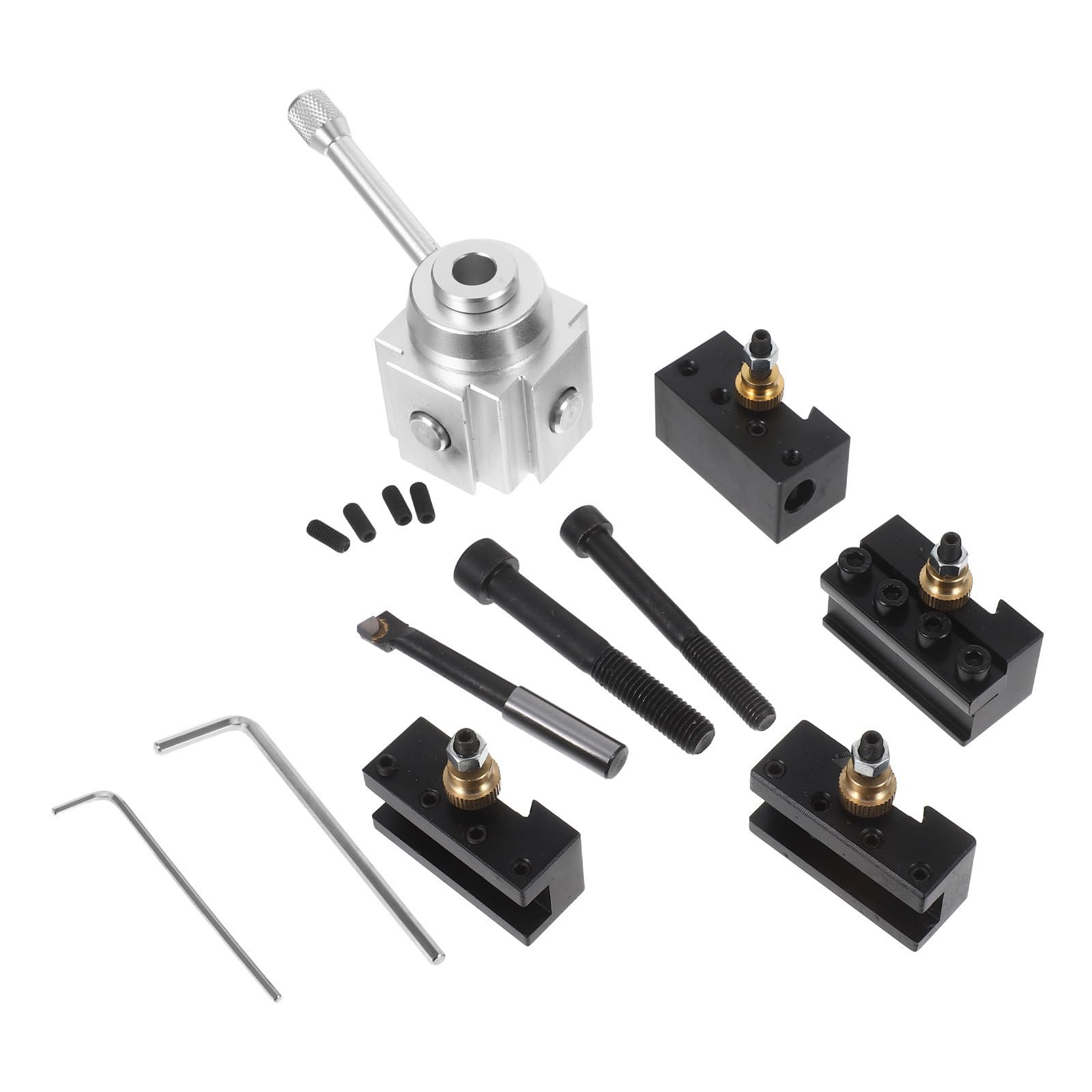 Portautensili Cambio Rapido Utensili per Tornio 8 Pezzi in Lega di Alluminio Leggero Compatibile Mini Torni Set per Officina Metalmeccanica
