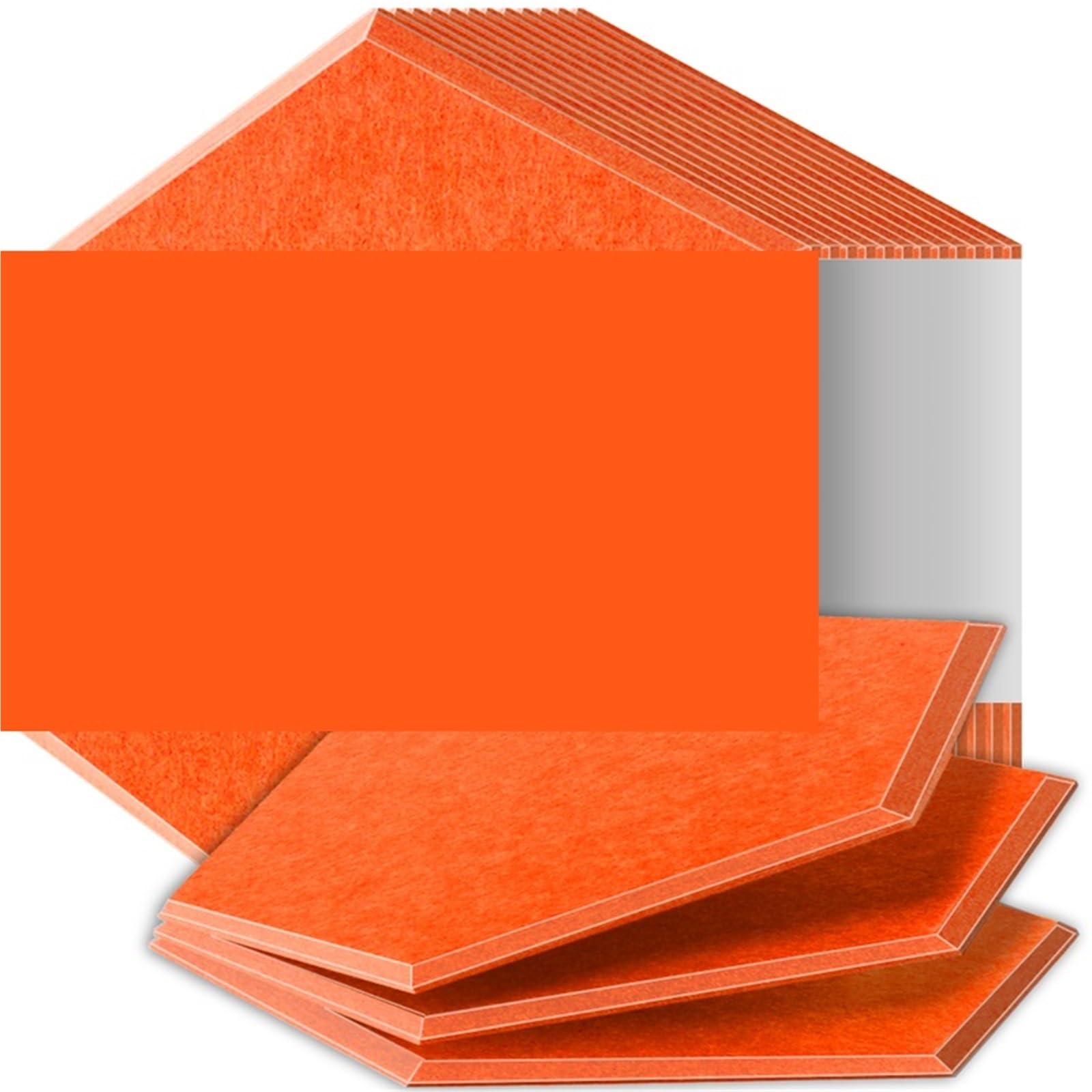 Paneles Acústicos Hexagonales Paneles insonorizados de alta densidad resistentes al fuego que absorben el ruido y eliminan los ecos Para el estudio(12 Tangerine,12 Pcs,0.9cm Medium Density)
