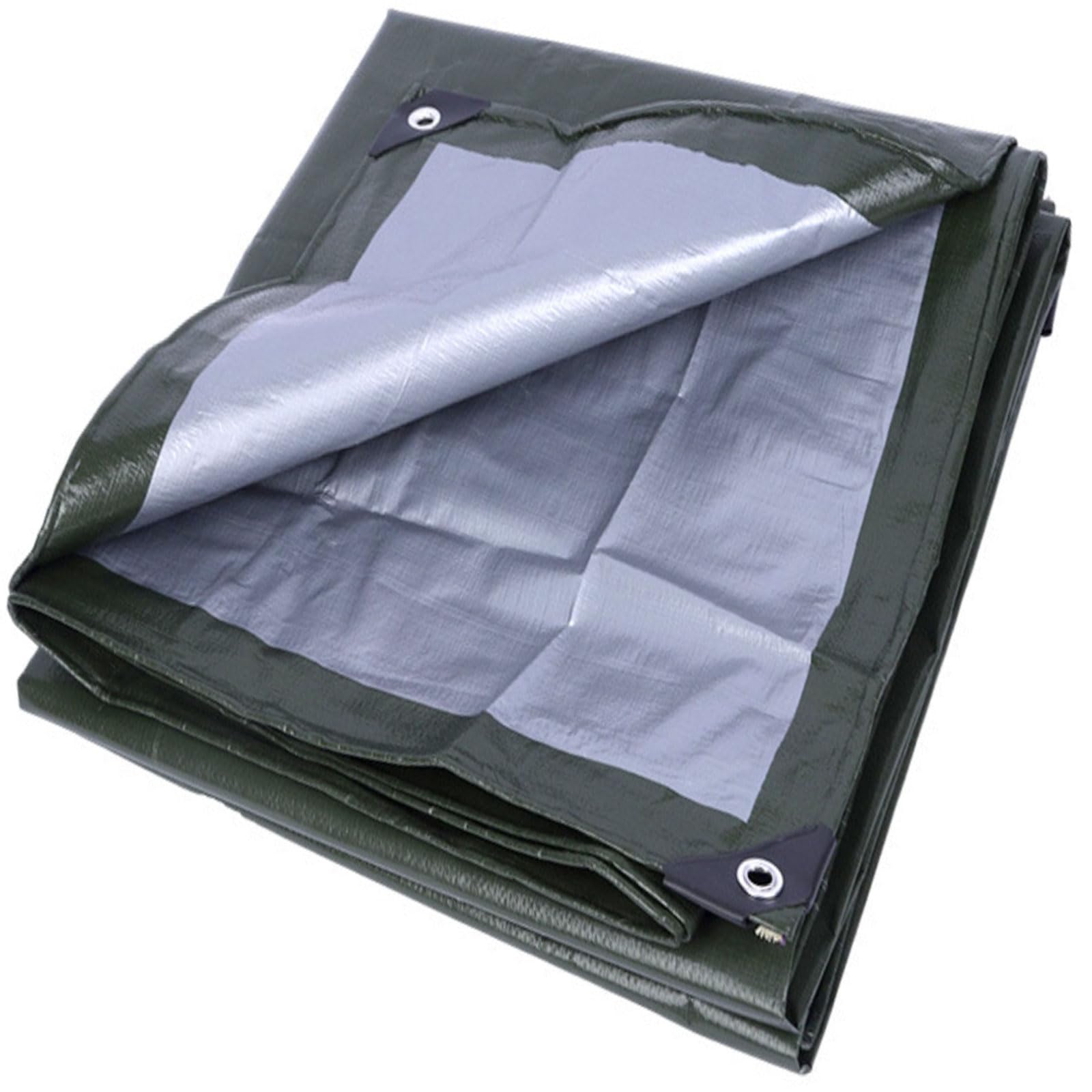 Tarpaulin Waterproof 140 x 140 cm UV Resistant, Pe Material, Lightweight Tarplarge Ground Reinforced Eyelets, Tear Resistant for Garden Furniture Camping Camping, Green