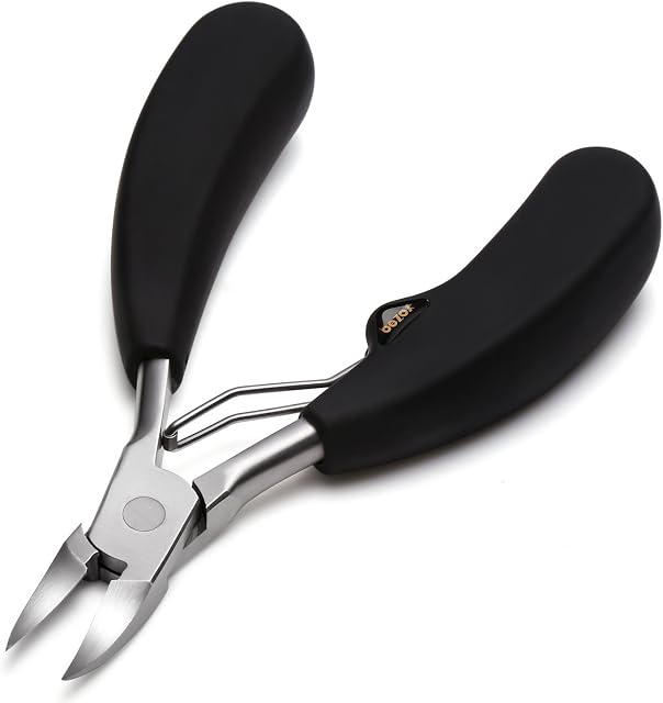 BEZOX Precision Toenail Clippers for Thick or Ingrown Toenails- Podiatrist Toenail Clippers - Professional Large Nail Clipper Grooming Tool - W/Metal Box/Spare spring