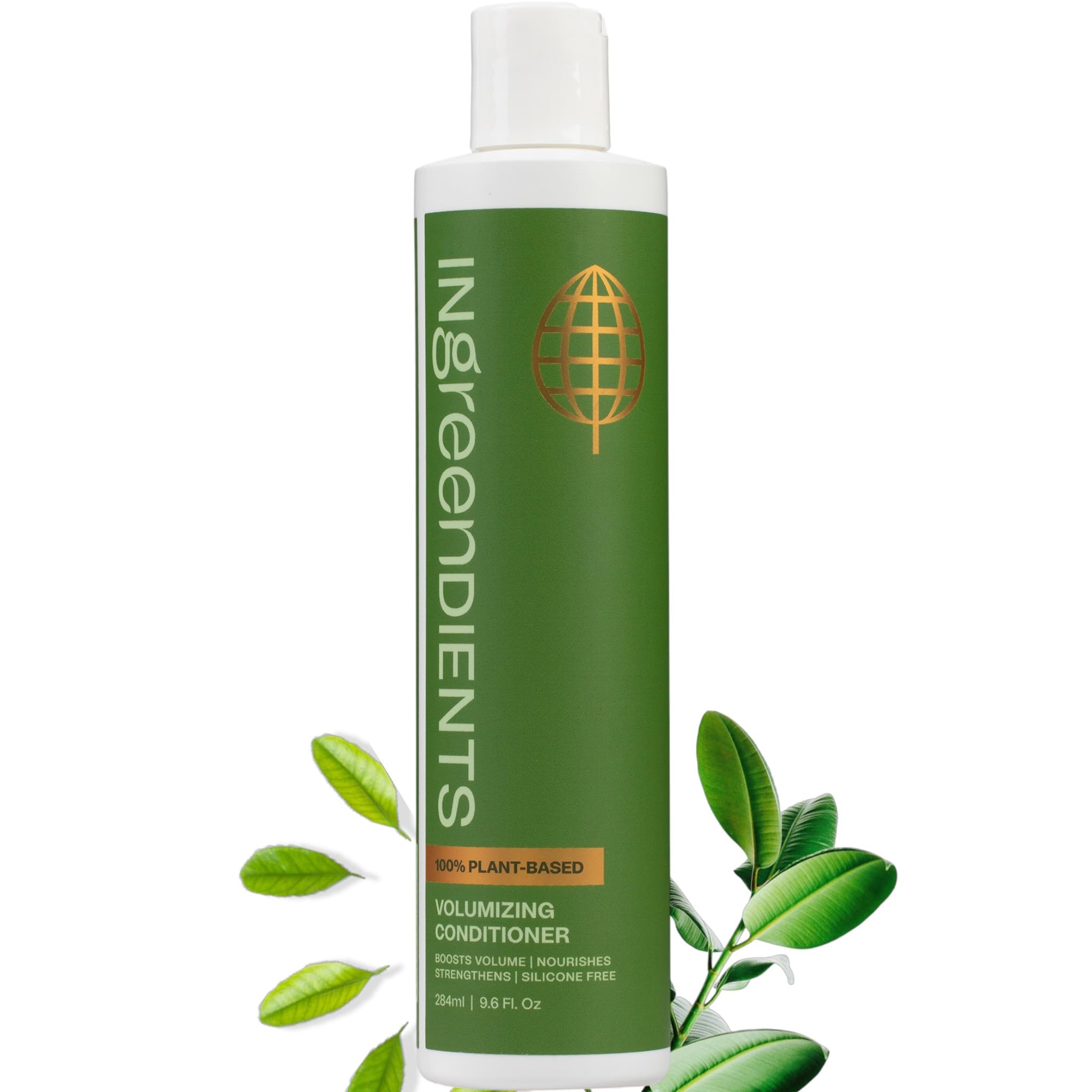 Ingreendients Non Toxic Vegan Volumizing Conditioner with Organic Ingredients For Fine Hair - Strengthening Barley Protein and Argan Oil, Color Safe,