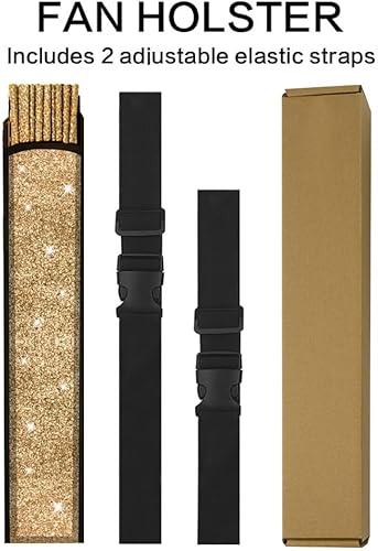 Miniatura 4 de Ventilador de mano plegable con purpurina grande con funda para hombresmujeres, ventilador de mano para EDM, festival, club, fiesta, baile