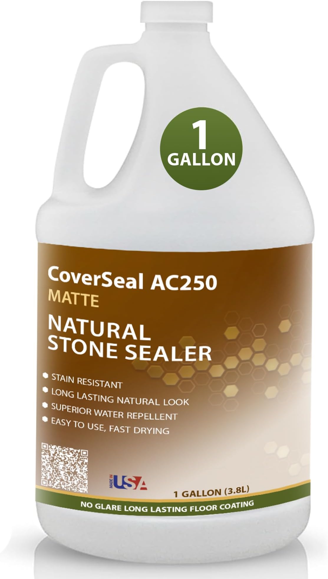 CoverSeal AC250 Matte Stone, Tile and Concrete Sealer, Water Based (1 Gal - Prof Grade)