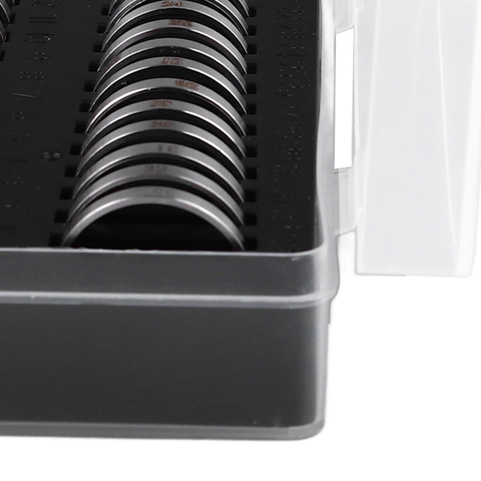 Misuratore per Anelli, Misuratore per Anelli in Acciaio Inossidabile, Misuratore per Anelli da Dito, Set per Misurare lecon Scatola di Immagazzinaggio, Misure da 1 a 33