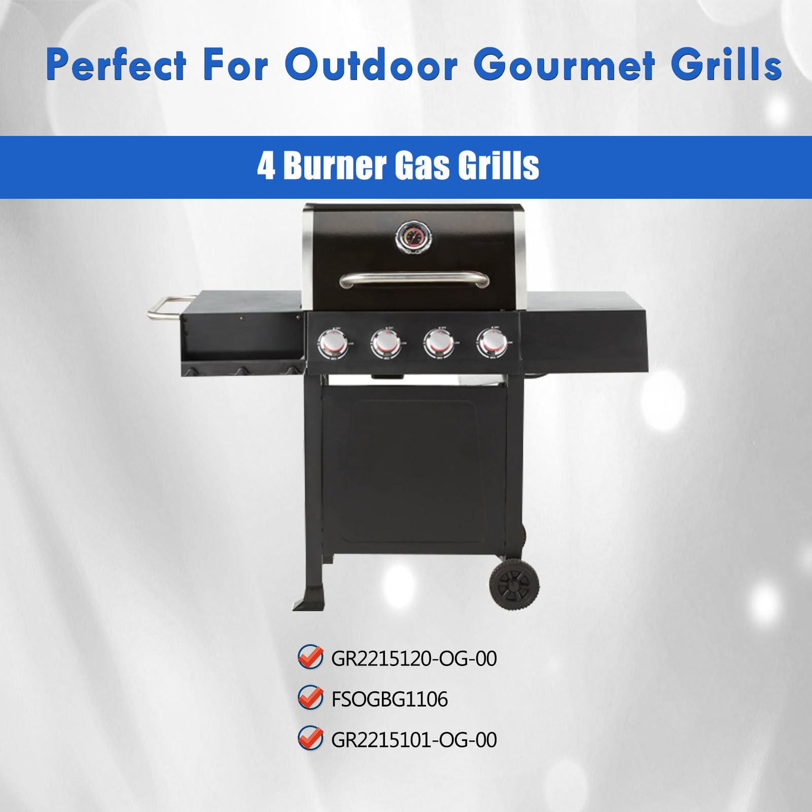 GR2215120-OG-00 - Piezas de repuesto para parrilla gourmet al aire libre, quemadores, placas de calor GR2215101-OG-00 FSOGBG1106, quemador, domador de llama, protector térmico, accesorios
