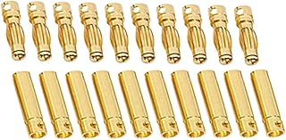 skrnrhrery Banana Bullet Connector Male Female Plug, Compatible with RC Car Boat Drone Battery ESC Motor Battery Equipment Motor Parts (4.0mm) 10 Pairs