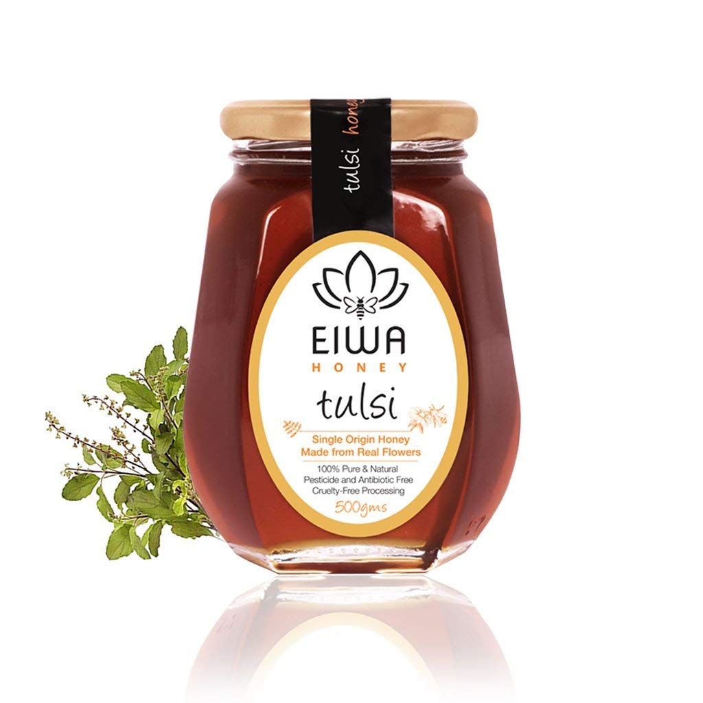 Eiwa Tulsi Honey | 500gms |100 % Pure and Natural | 100 % Traceable | Single origin | Zero Infusion | Zero Additives