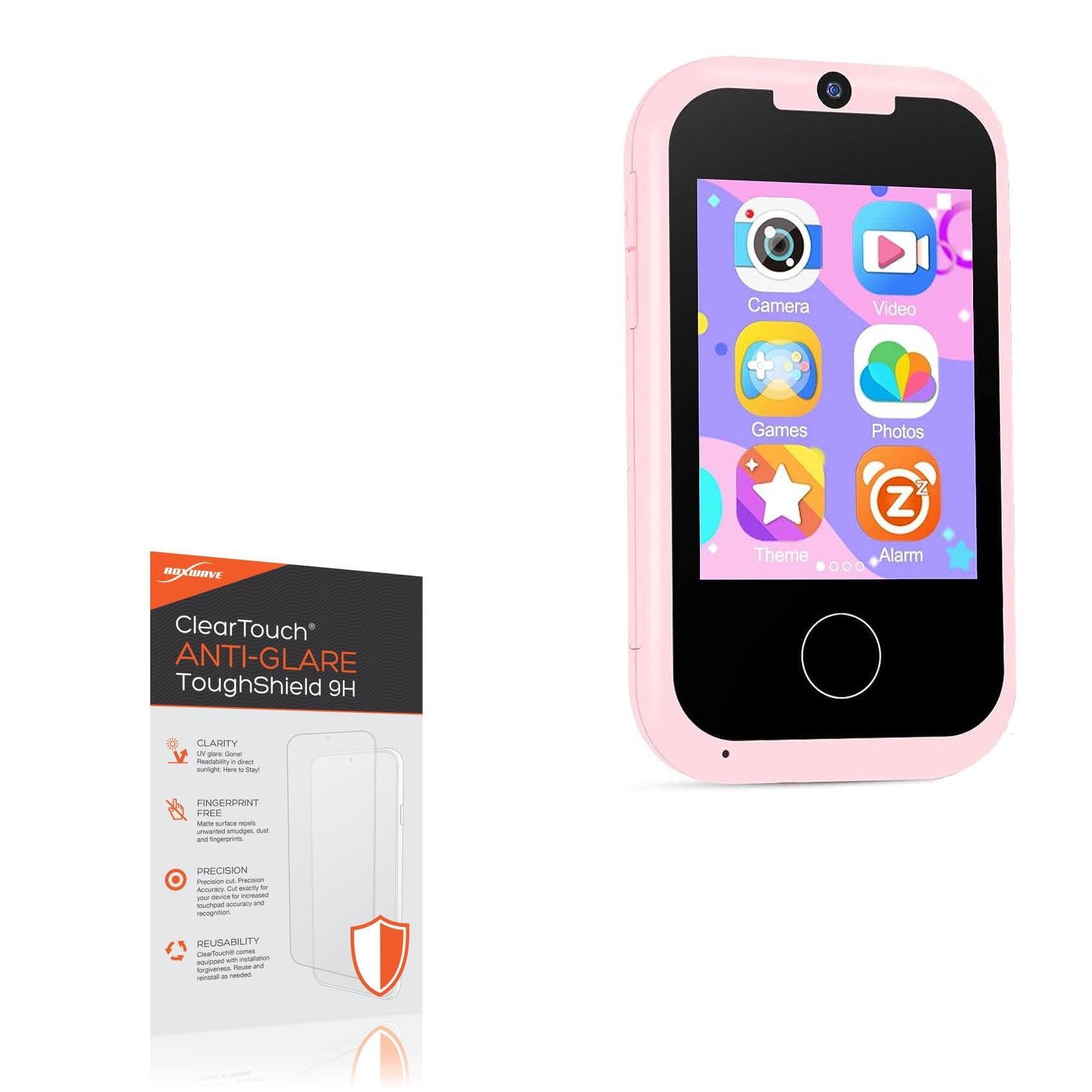 BoxWave Screen Protector Compatible with Prysyedawn Kids MP3 Music Player (2.8 in) - ClearTouch Anti-Glare ToughShield 9H (2-Pack), Anti-Glare 9H Tough Flexible Film Screen Protector