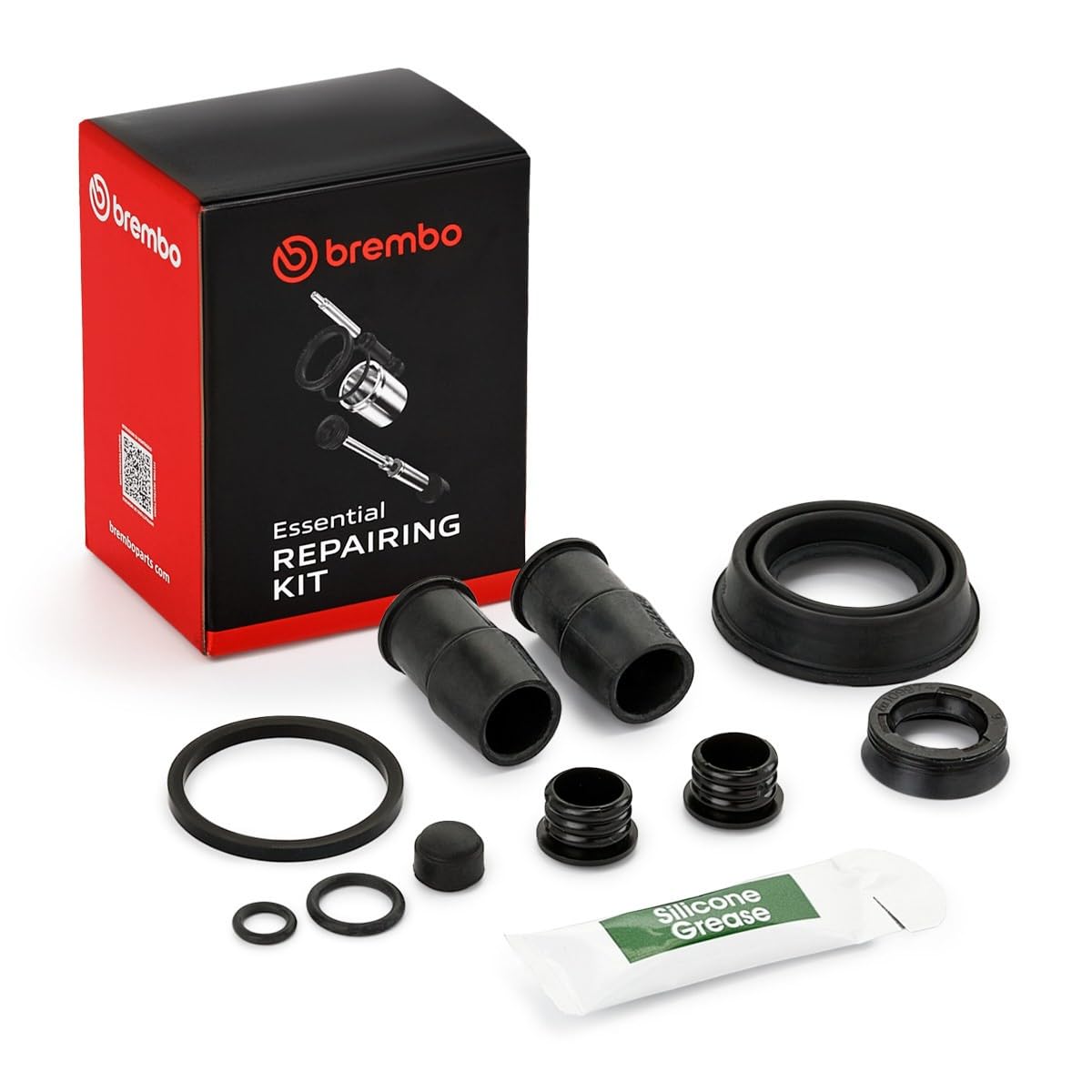 BREMBO Kit riparazione, Pinza freno FKT004 Compatibile con: CADILLAC BLS, BLS Wagon, CITROËN C5 III, C5 III Break, FORD C-MAX, C-MAX II, FOCUS C-MAX, FOCUS II, FOCUS II Cabriolet