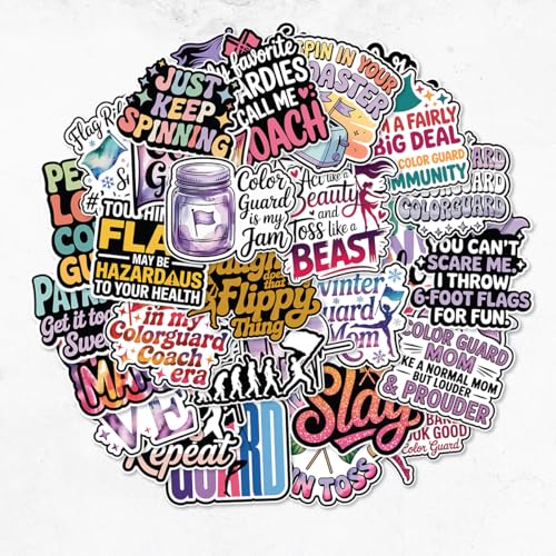 32 PCS (3 INCH) - Color Guard Stickers, Color Guard Lovers Sticker Decals for Laptop Water Bottle Bike Skateboard Luggage Computer Hydro Flask