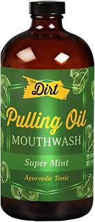 Oil Pulling Mouthwash - Gluten Free - Removes Plaque, Tartar, Bad Breath & Whitens Teeth (Super Mint, 8 Ounce)