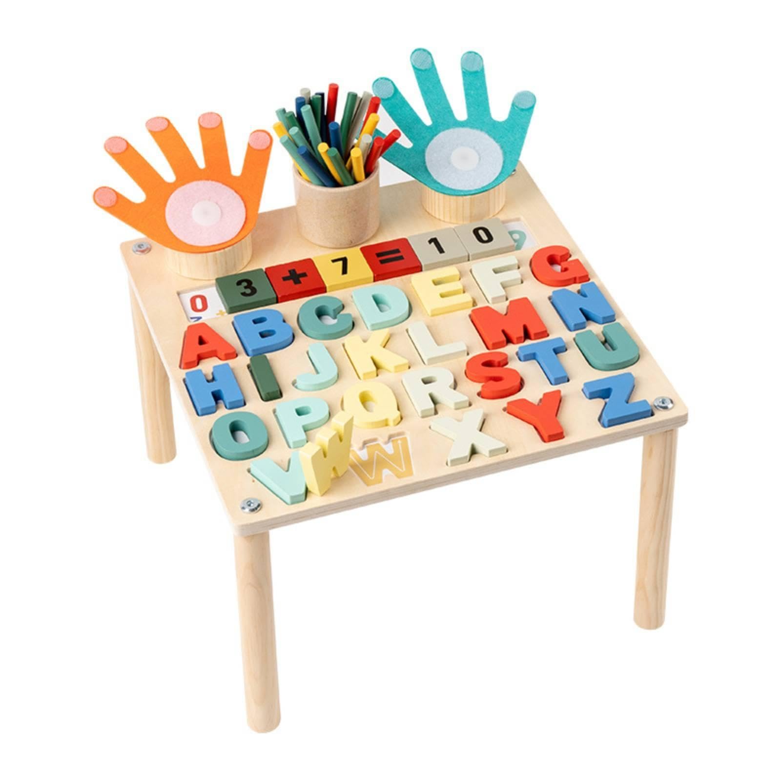 Learning Table with Cups Wooden Busy Table Hands-on for Young Children, Preschoolers, Playroom, Classroom-image-22