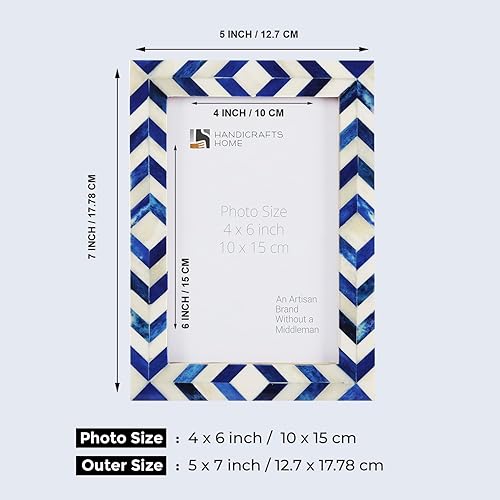 Miniatura 193 de Handicrafts Home Marcos de fotos – Decoración de pared bohemia elegante – Marco de fotos Verdigris para mesa de 5 x 7 pulgadas