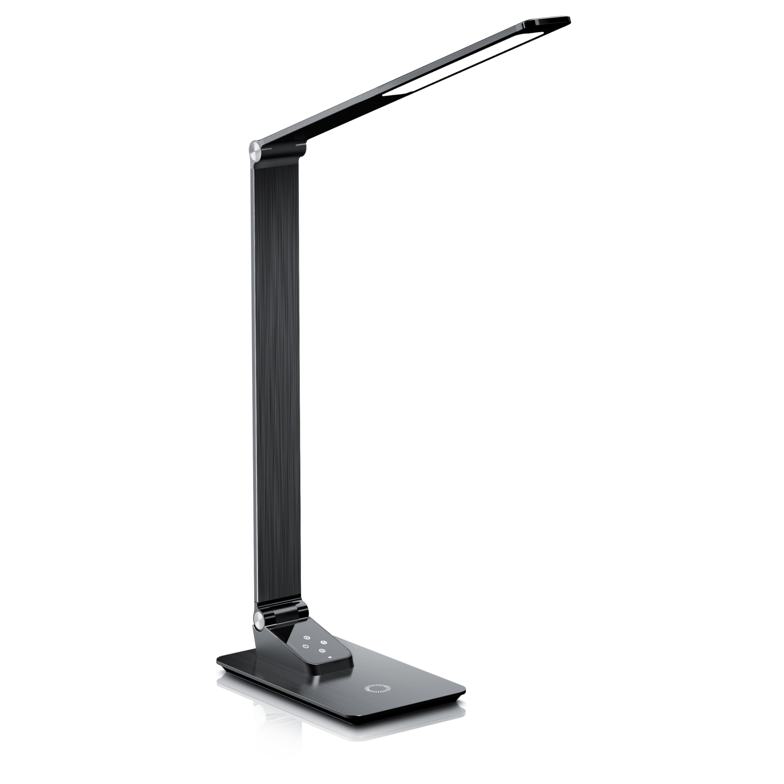 CSL - Schreibtischlampe LED Dimmbar - wireless charging - 5 Farbtemperaturewn - 66 SMD LED – 500 Lumen - warmweiß neutralweiß Tageslicht − USB Ladeanschluss