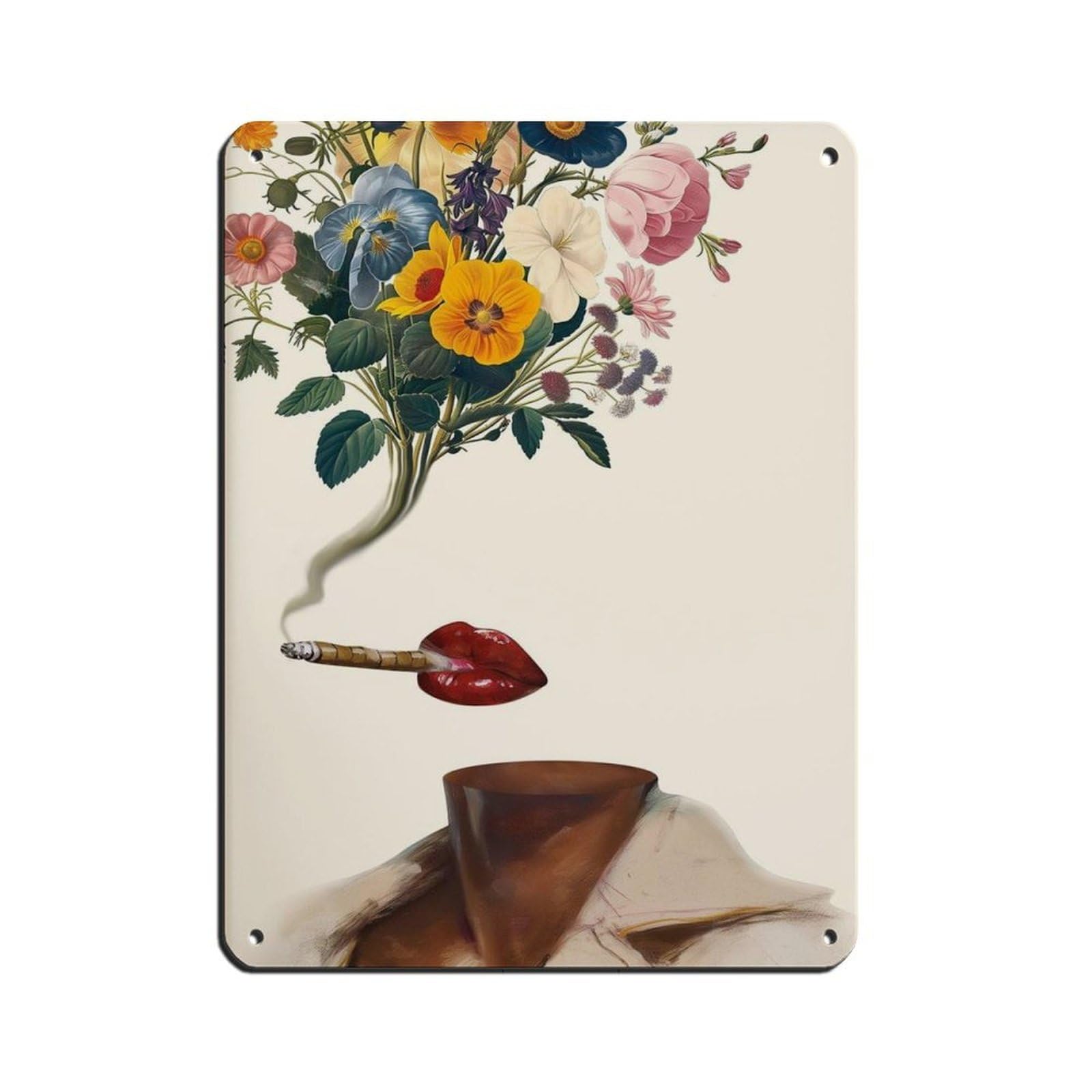 Flower Flavour Retro Surreal Art Retro Poster Metal Tin Sign Chic Art Retro Iron Painting Bar People Cave Cafe Family Garage Poster Wall Decoration 12x16inch(30x40cm)