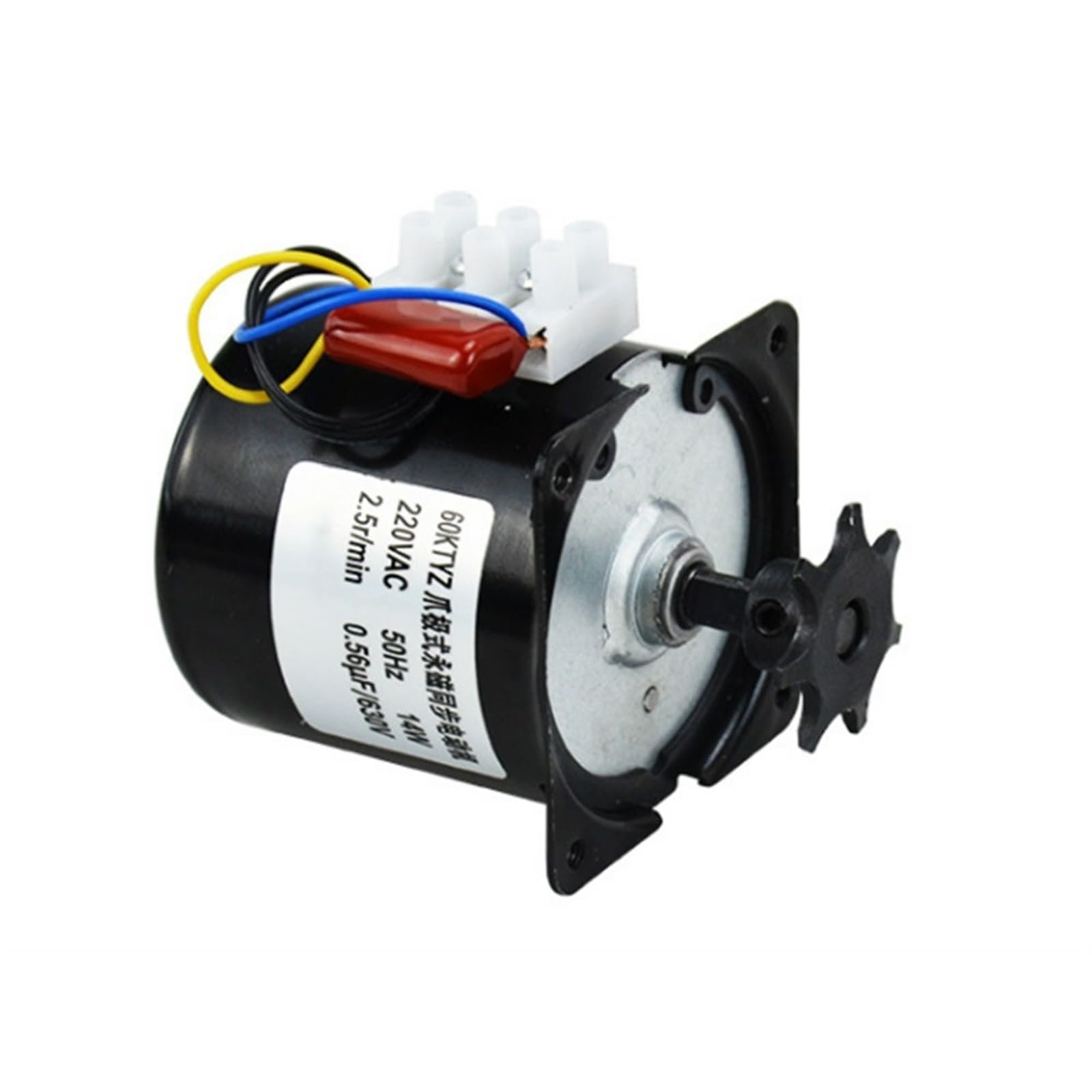 GTPBAO Turner Synchronous 14W Industrial Egg Turning Motor 220V AC 2.5RPM 60KTYZ Permanent Magnet Synchronous Gear Motor Automatic Incubator Parts Reversible Rotating