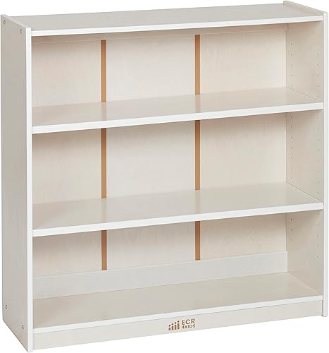 ECR4Kids Estantería clásica, 36 pulgadas, estantes ajustables, color blanco lavado