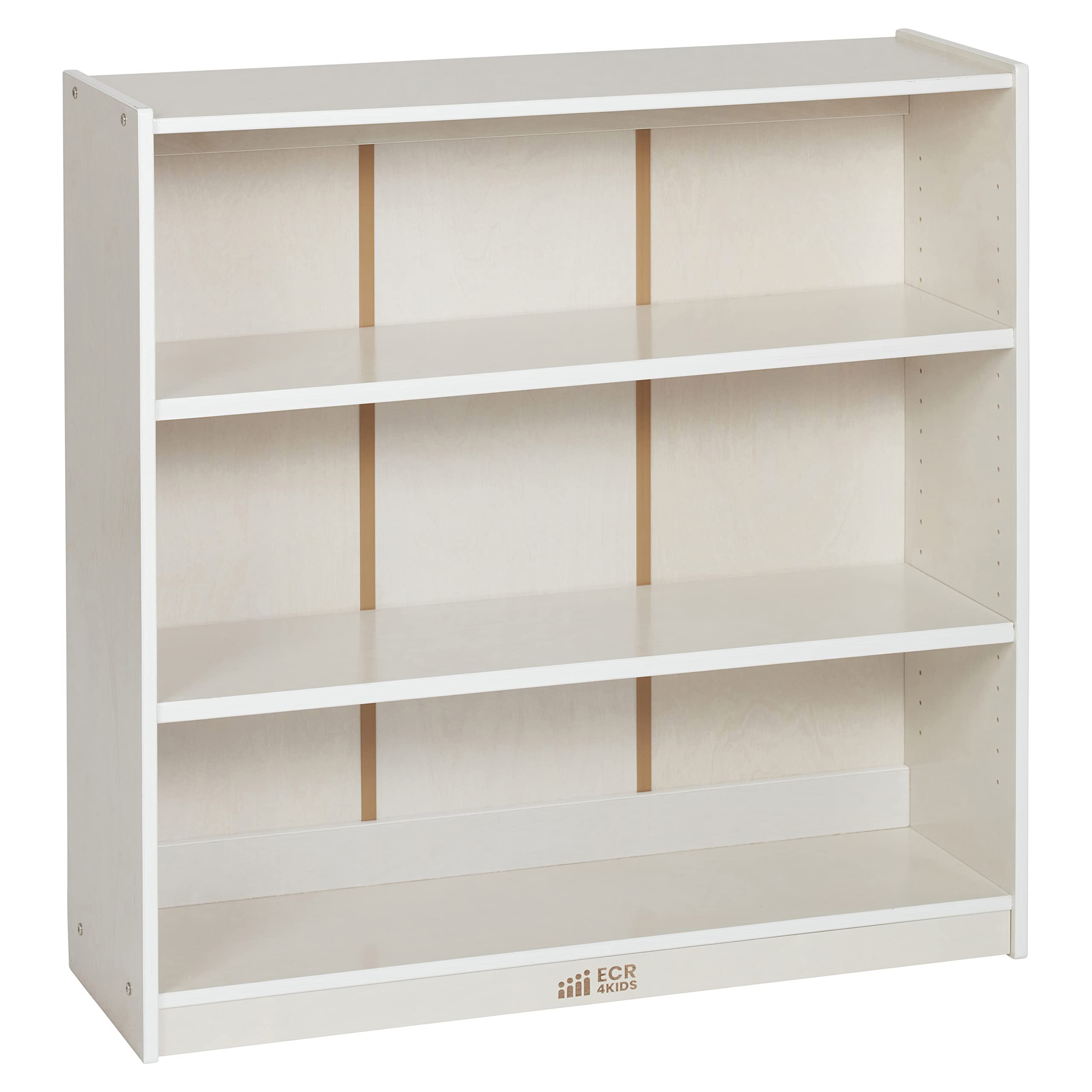 ecr4kids classic bookcase, 36in, adjustable shelves, white wash