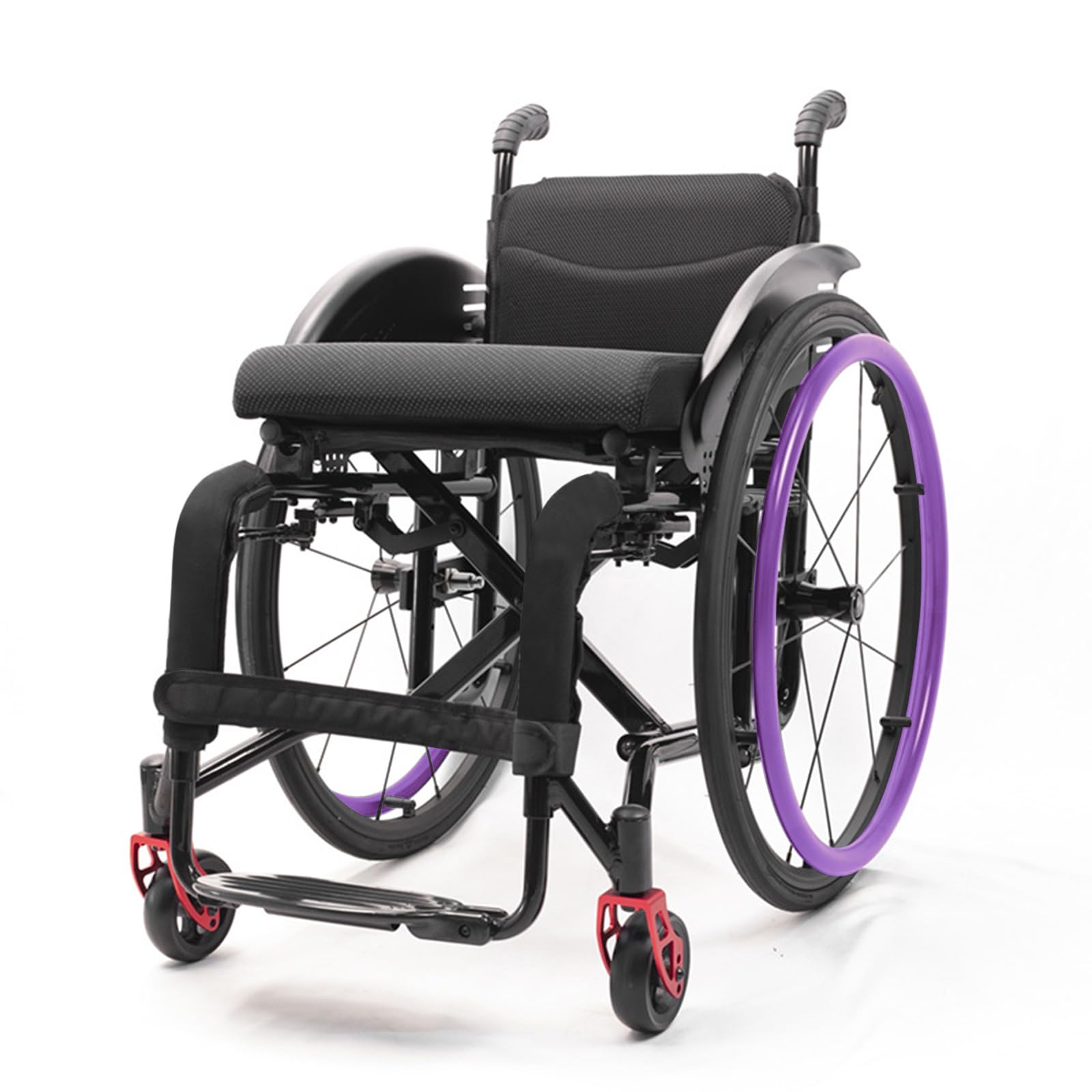 Sedia A Rotelle Pieghevole Sportiva Da Trasporto,sedia A Rotelle In Lega Di Alluminio,sedia A Rotelle Leggera Per Adulti,ausili Per La Mobilità Per Adulti,sedie A Rotelle Manuali Semoventi(Size:42cm/1