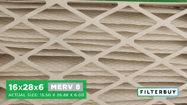 Image of Filterbuy 16x28x6 Air Filter MERV 8 Essential Dust & Allergy Defense (2-Pack), Pleated HVAC AC Furnace Filters for AprilAire Space-Gard 401, 2400, & Lennox (Actual Size: 15.50 x 26.88 x 6.00)