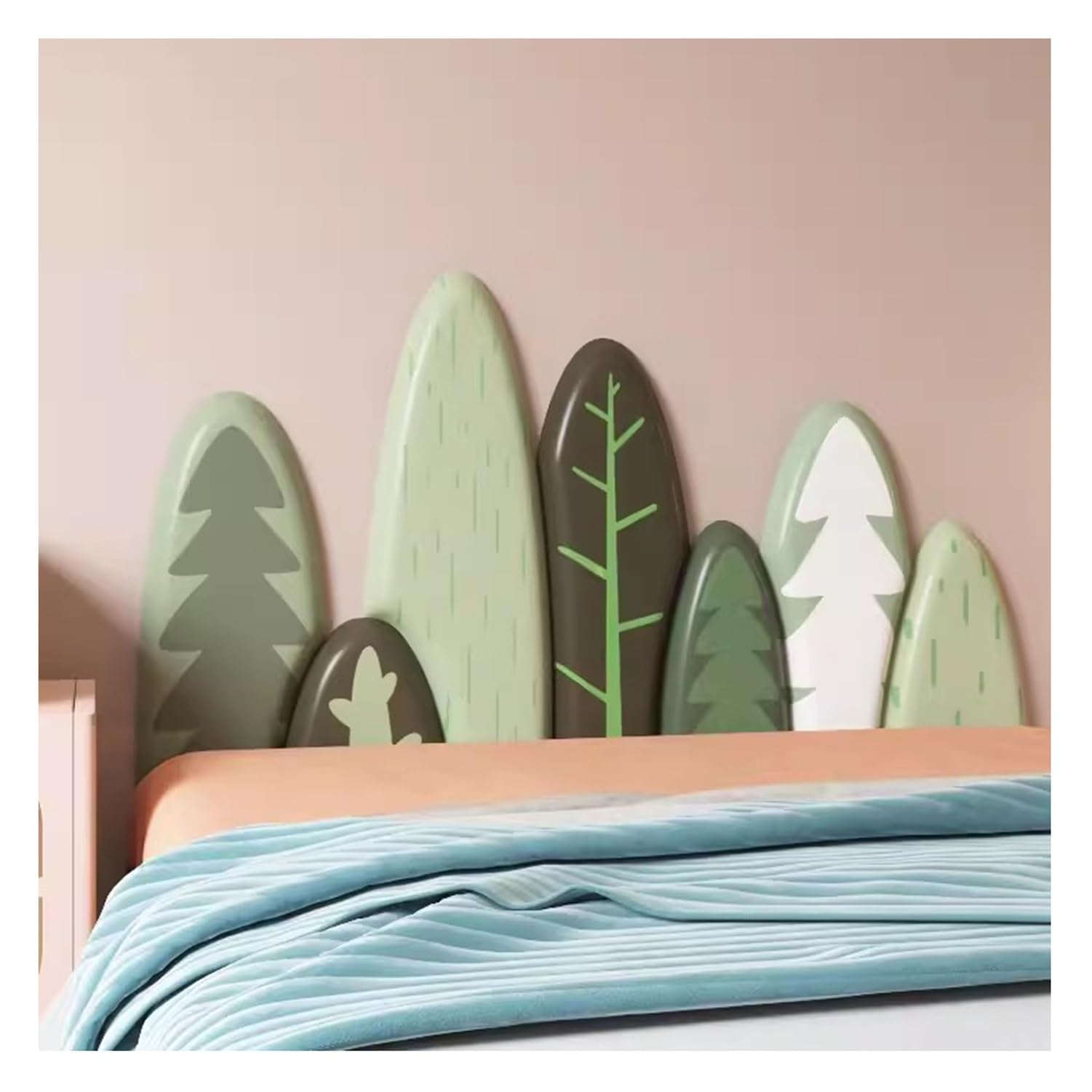 Tête De Lit Tapissée 3D Enfants Anti-Collision Tapis Murale Epaisseur 3.2cm Auto-adhésive Panneau Mural pour Lits De Différentes Tailles(180x50cm)