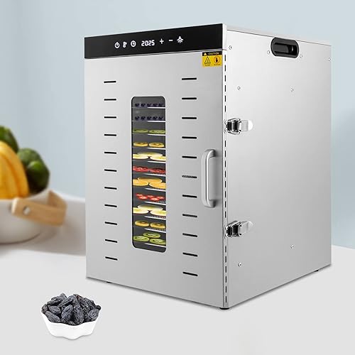 Miniatura 3 de Secador de frutas, máquina de liofilización de acero inoxidable con gran capacidad de control inteligente de temperatura y tiempo con potente