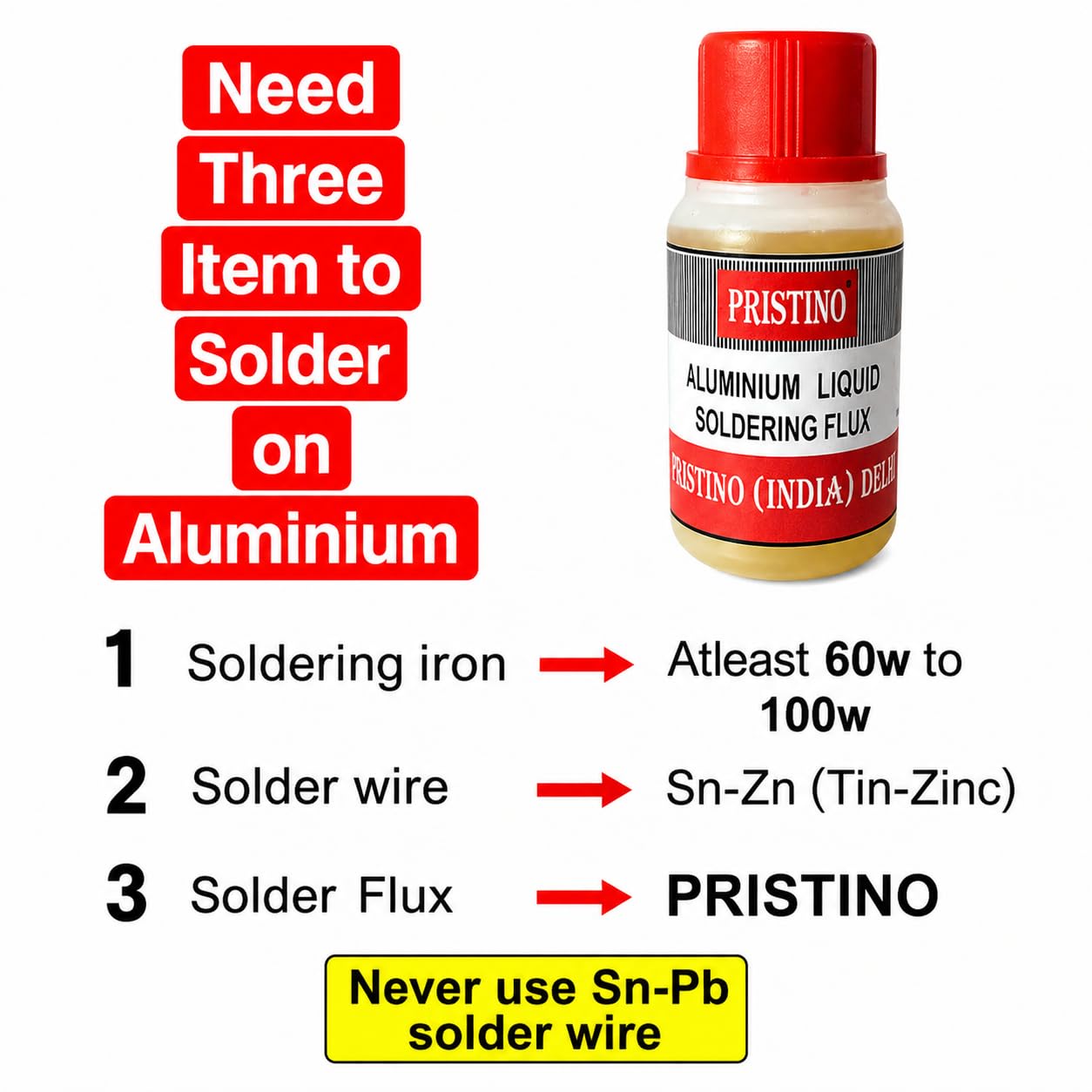 PRISTINO® Soldering Accessories - Aluminium Soldering Flux 100 grams (Pack of 1)