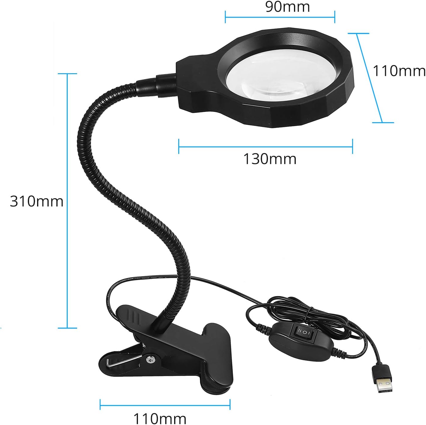 Magnifying Glass with Light,eSynic Handsfree 5X Magnifier Lamp